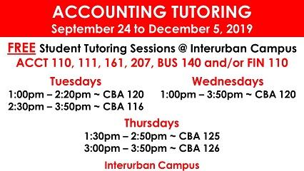 ACCT & FIN Tutoring - Fall 2019